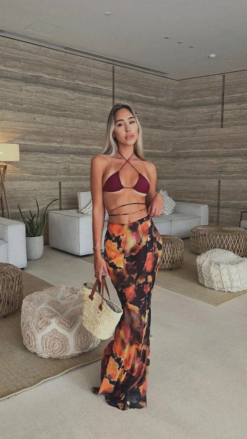 Scorpio Rizing  Soleil Orange Tie Dye Skirt for Women | Best Price UAE